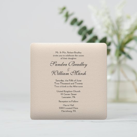 Uitnodiging tot het uitzenden van een lederen blik (Staand voorkant)