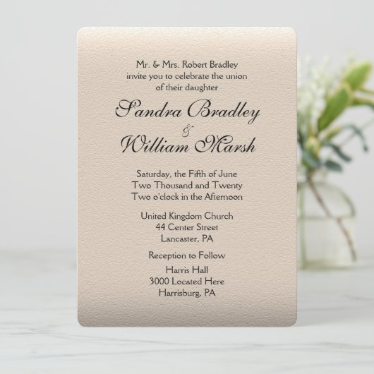 Uitnodiging tot het uitzenden van een lederen blik (Staand voorkant)