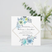 Uitnodiging tot het uitzenden van een lichte blauw (Staand voorkant)