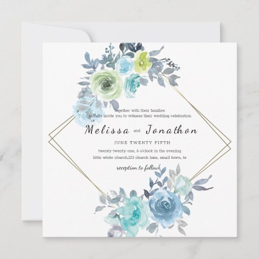 Uitnodiging tot het uitzenden van een lichte blauw (Voorkant)