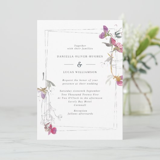 uitnodiging tot het uitzenden van een Lila zomer  (Staand voorkant)