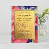 Uitnodiging tot het uitzenden van een luxe gouden  (Staand voorkant)