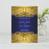 Uitnodiging tot het uitzenden van een luxe goudple (Staand voorkant)