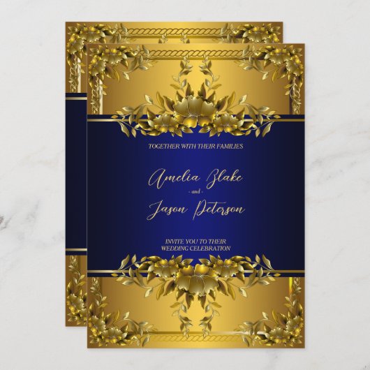 Uitnodiging tot het uitzenden van een luxe goudple (Voorkant / Achterkant)