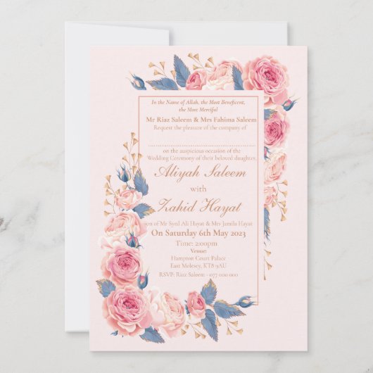 Uitnodiging tot het uitzenden van een moslimhuweli (Achterkant)