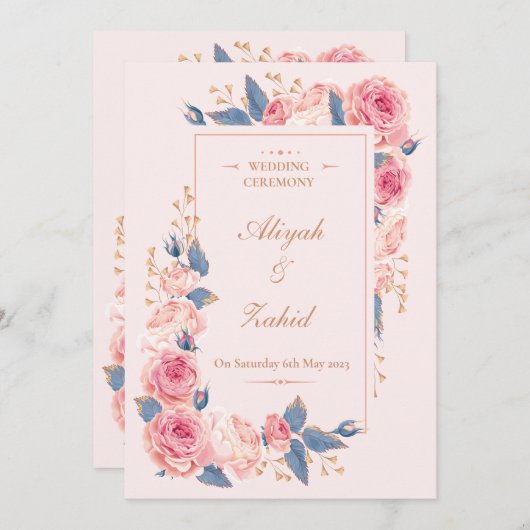 Uitnodiging tot het uitzenden van een moslimhuweli (Voorkant / Achterkant)