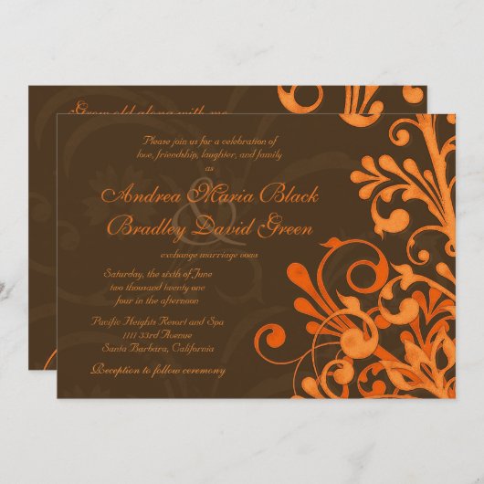 Uitnodiging tot het uitzenden van een Oranje en br (Voorkant / Achterkant)