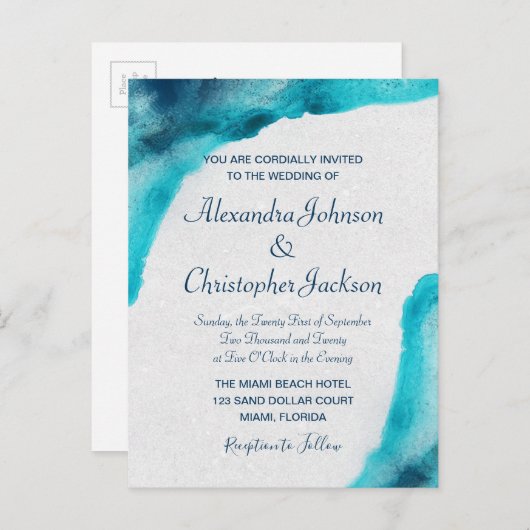 Uitnodiging tot het uitzenden van een organische W (Voorkant / Achterkant)