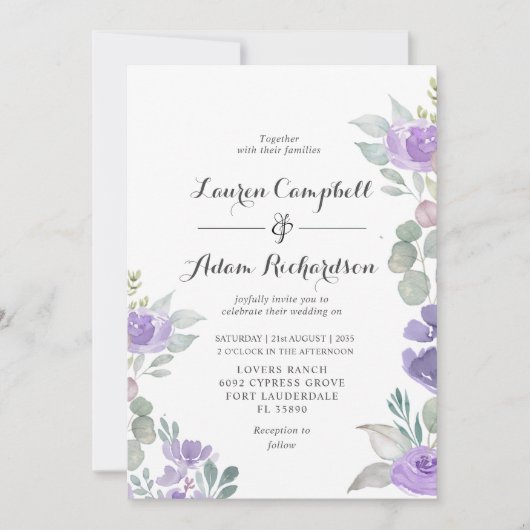 Uitnodiging tot het uitzenden van een Paars met eu (Voorkant)