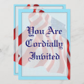 Uitnodiging tot het uitzenden van een patriottisch (Voorkant / Achterkant)