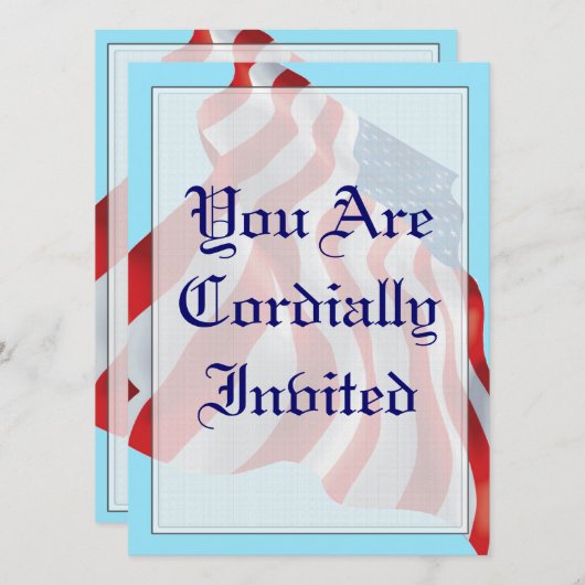 Uitnodiging tot het uitzenden van een patriottisch (Voorkant / Achterkant)