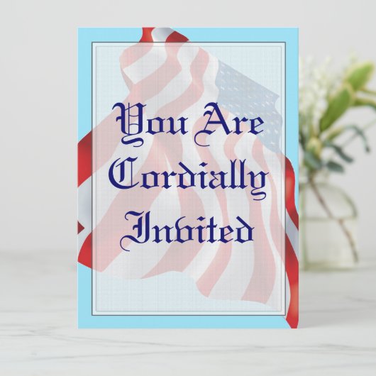 Uitnodiging tot het uitzenden van een patriottisch (Staand voorkant)