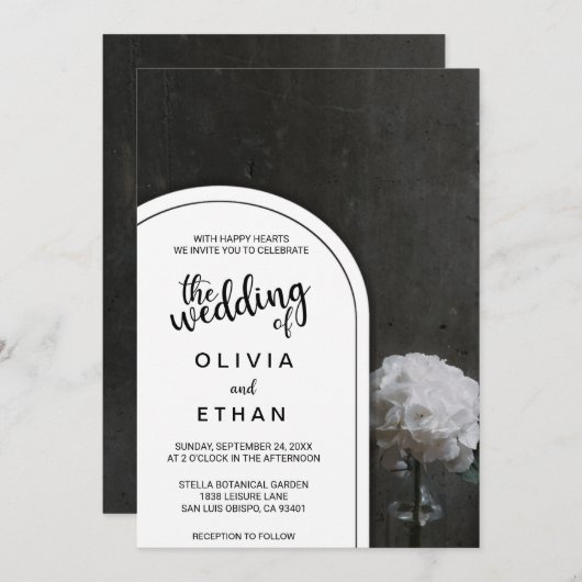 Uitnodiging tot het uitzenden van een roestvrij zw (Voorkant / Achterkant)