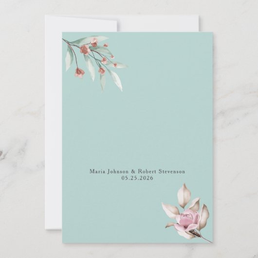 Uitnodiging tot het uitzenden van een roze bruilof (Achterkant)