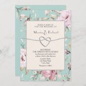 Uitnodiging tot het uitzenden van een roze bruilof (Voorkant / Achterkant)