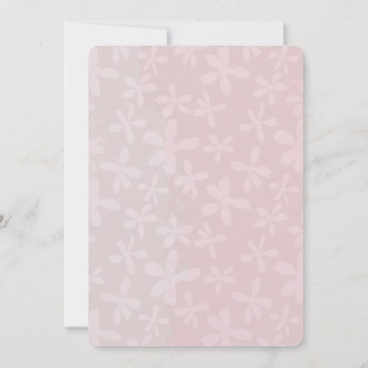 Uitnodiging tot het uitzenden van een roze bruilof (Achterkant)