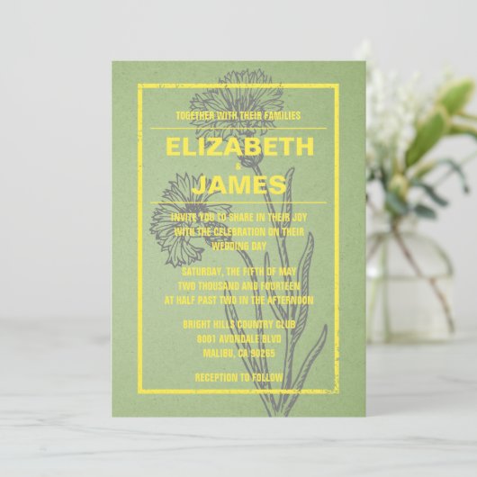 Uitnodiging tot het uitzenden van een Rustisch ge (Staand voorkant)