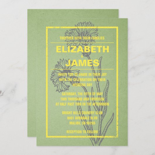 Uitnodiging tot het uitzenden van een  Rustisch ge (Voorkant / Achterkant)