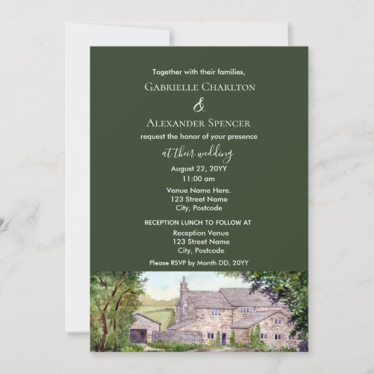 Uitnodiging tot het uitzenden van een stone Bridge (Voorkant)