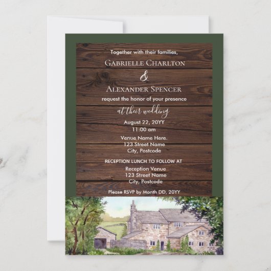 Uitnodiging tot het uitzenden van een stone Bridge (Voorkant)