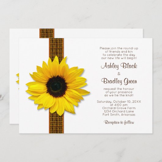 Uitnodiging tot het uitzenden van een Zonnebloem d (Voorkant / Achterkant)