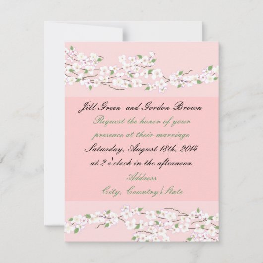 Uitnodiging tot het uitzenden van Elegant Pink Blo (Voorkant)