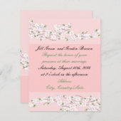 Uitnodiging tot het uitzenden van Elegant Pink Blo (Voorkant / Achterkant)