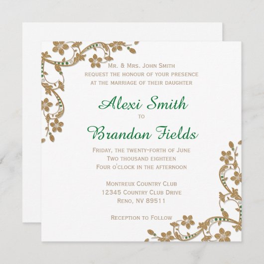 Uitnodiging tot het uitzenden van Emerald and Gold (Voorkant / Achterkant)