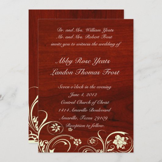 Uitnodiging tot het uitzenden van gepolijst hout (Voorkant / Achterkant)