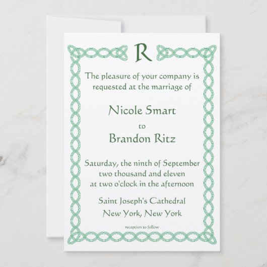 Uitnodiging tot het uitzenden van gerst en Keltisc (Voorkant)