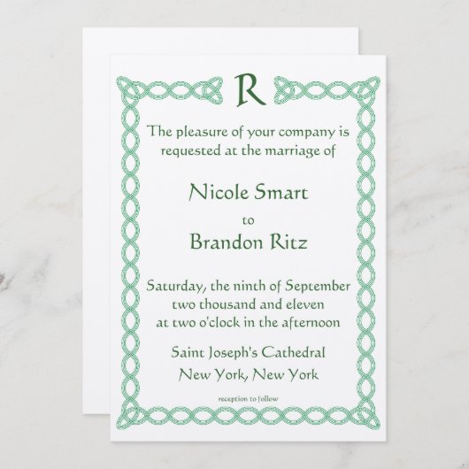 Uitnodiging tot het uitzenden van gerst en Keltisc (Voorkant / Achterkant)