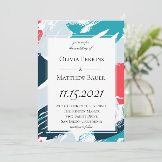 Uitnodiging tot het uitzenden van geschilderde Car (Staand voorkant)