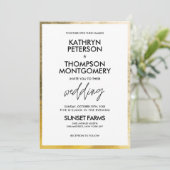 Uitnodiging tot het uitzenden van goudbruinhuwelij (Staand voorkant)