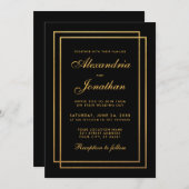 Uitnodiging tot het uitzenden van gouden gouden br (Voorkant / Achterkant)