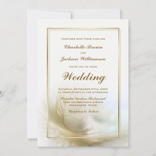 Uitnodiging tot het uitzenden van goudfeederbruilo (Voorkant)