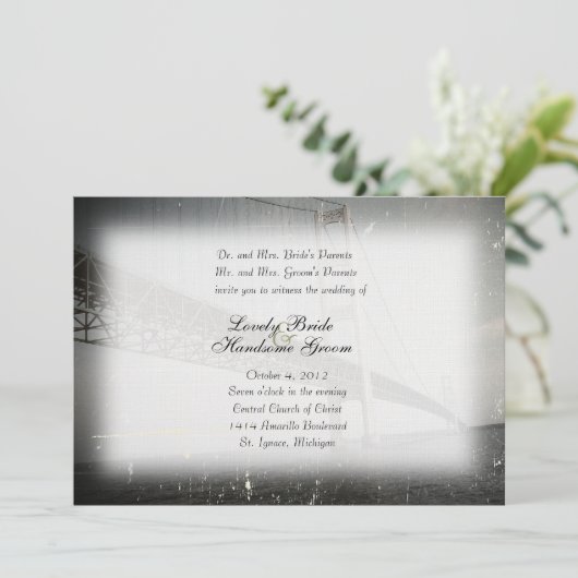  uitnodiging tot het uitzenden van grijze bruiloft (Staand voorkant)