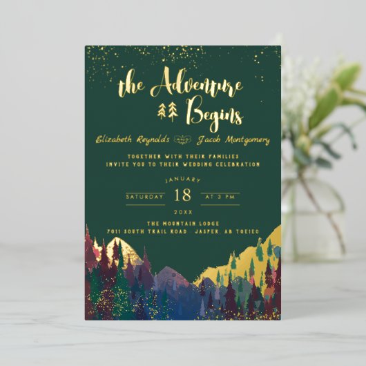 Uitnodiging tot het uitzenden van het goudhuwelijk (Staand Voorkant)