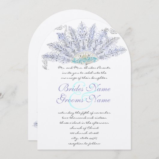 uitnodiging tot het uitzenden van het huwelijk (Voorkant / Achterkant)