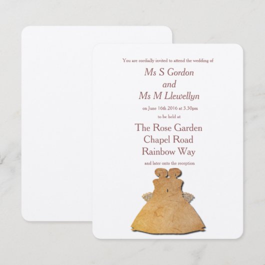 uitnodiging tot het uitzenden van het huwelijk me (Voorkant / Achterkant)