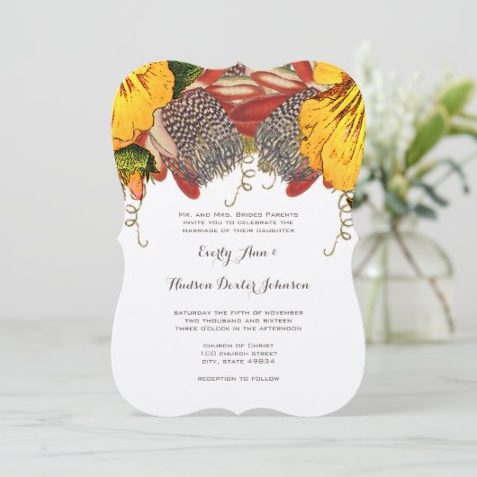 Uitnodiging tot het uitzenden van het Roos Heart W (Staand voorkant)