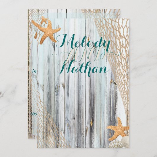 Uitnodiging tot het uitzenden van het Rustic Beach (Voorkant / Achterkant)