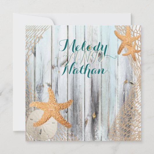 Uitnodiging tot het uitzenden van het Rustic Beach (Voorkant)