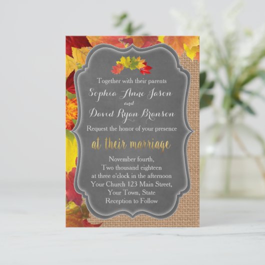 Uitnodiging tot het uitzenden van het Rustic Fall  (Staand voorkant)