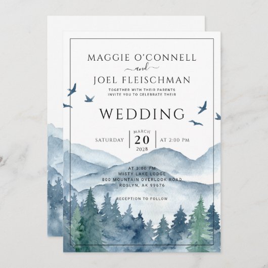 Uitnodiging tot het uitzenden van het Rustic Mount (Voorkant / Achterkant)