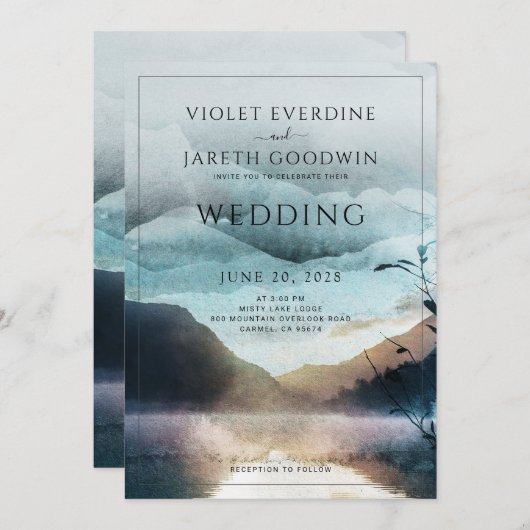 Uitnodiging tot het uitzenden van het Rustic Mount (Voorkant / Achterkant)