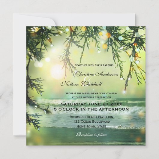 Uitnodiging tot het uitzenden van het strand (Voorkant)