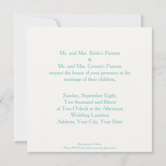 Uitnodiging tot het uitzenden van het strand (Achterkant)