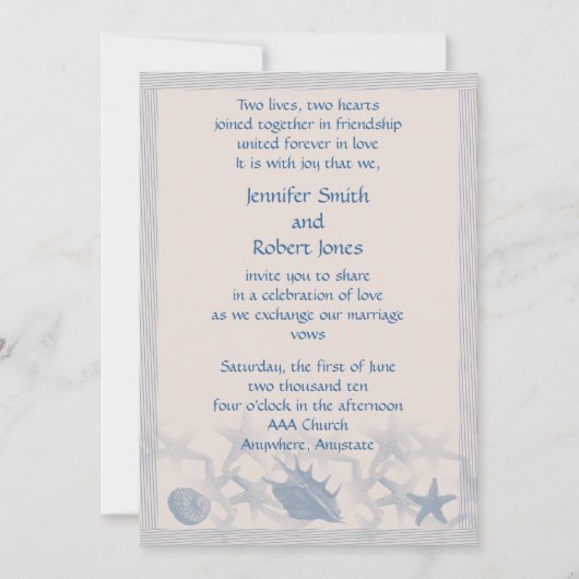 Uitnodiging tot het uitzenden van het Zee huwelijk (Voorkant)