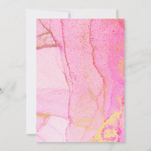 Uitnodiging tot het uitzenden van hotroze gouddurf (Achterkant)