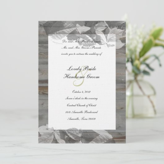 Uitnodiging tot het uitzenden van langwerpige en o (Staand voorkant)